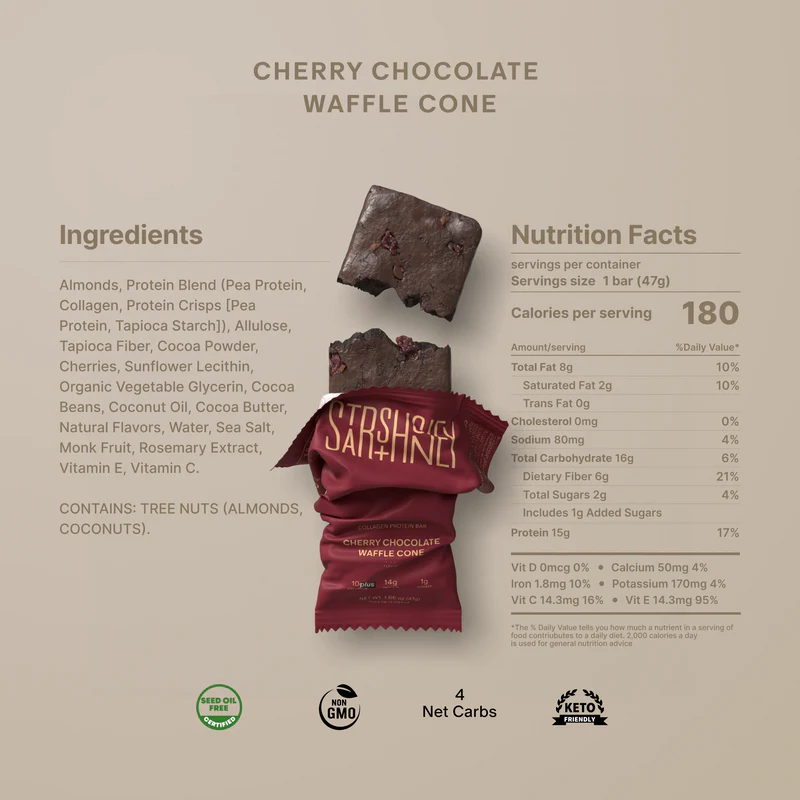 Cherry Chocolate Waffle Cone Gourmet Sweet Crunchy Dessert Treat