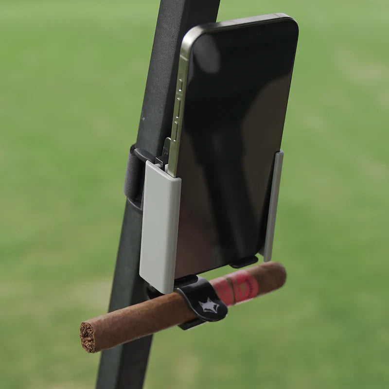 Phone Caddy + Cigar Holder – Golf Cart & Outdoor Convenience Mount