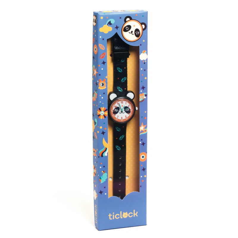 Djeco Panda Kids First Watch Educational Analog Wrist Watch for Children