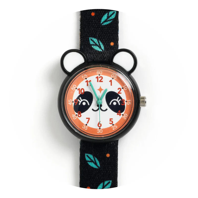 Djeco Panda Kids First Watch Educational Analog Wrist Watch for Children