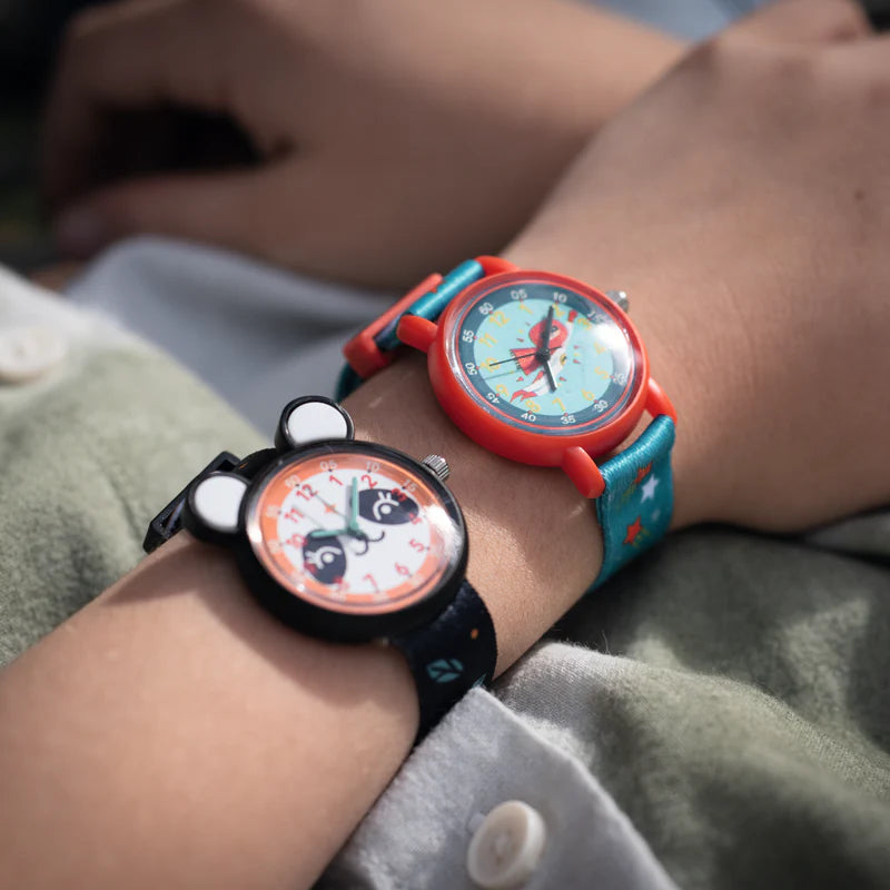 Djeco Panda Kids First Watch Educational Analog Wrist Watch for Children
