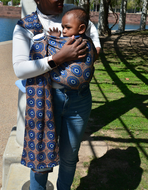 Blue & Yellow Ring Sling Baby Carrier – Soft Adjustable Infant Wrap