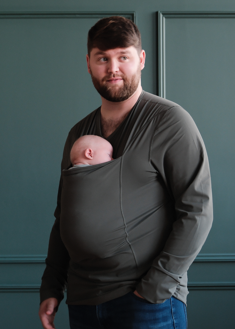 Lalabu Dad Shirt – Fern Babywearing Shirt for Skin-to-Skin Comfort