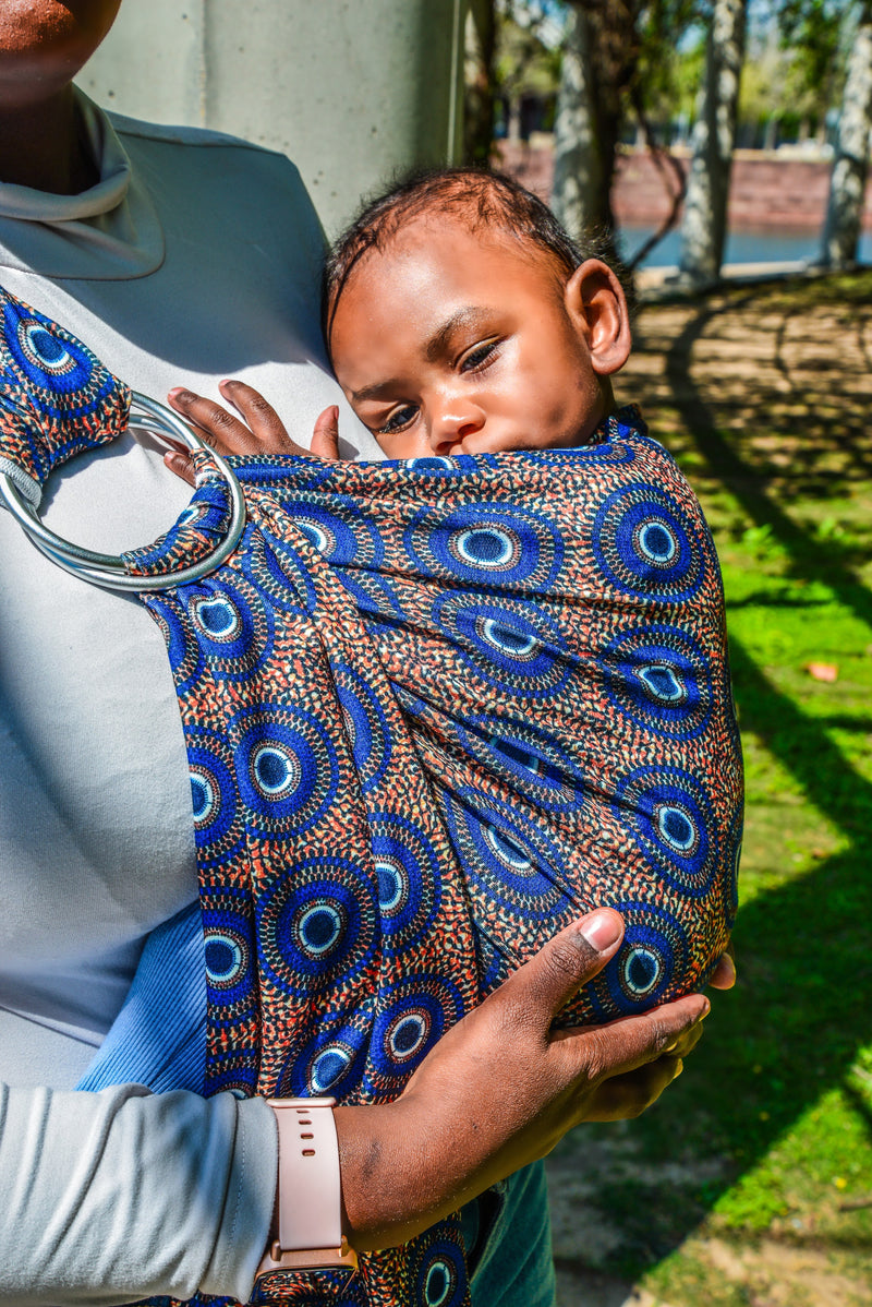 Blue & Yellow Ring Sling Baby Carrier – Soft Adjustable Infant Wrap