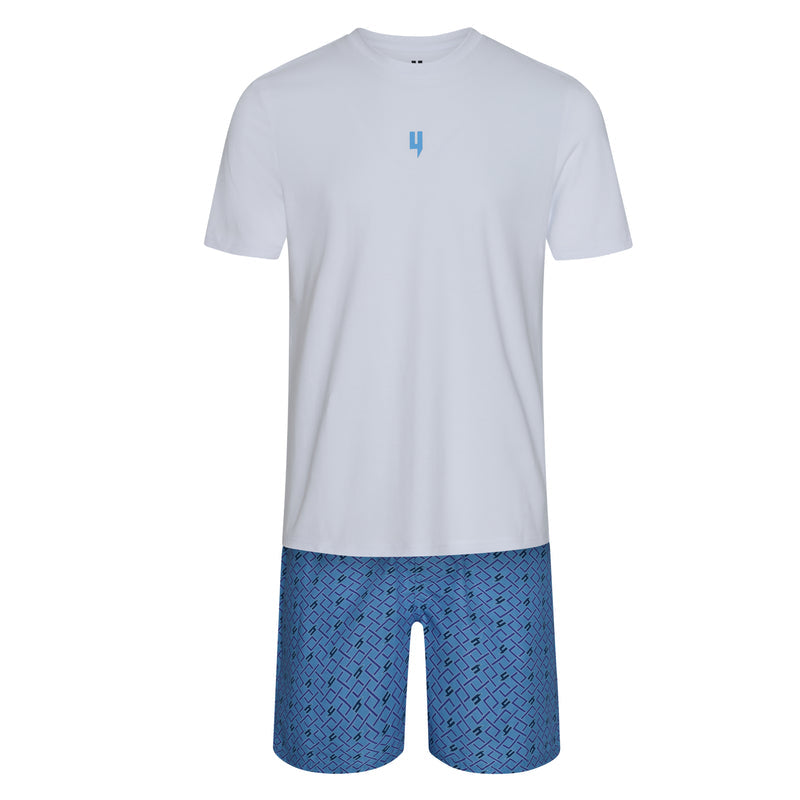 Loungewear Set Multi White Blue – Comfortable Matching Lounge Set