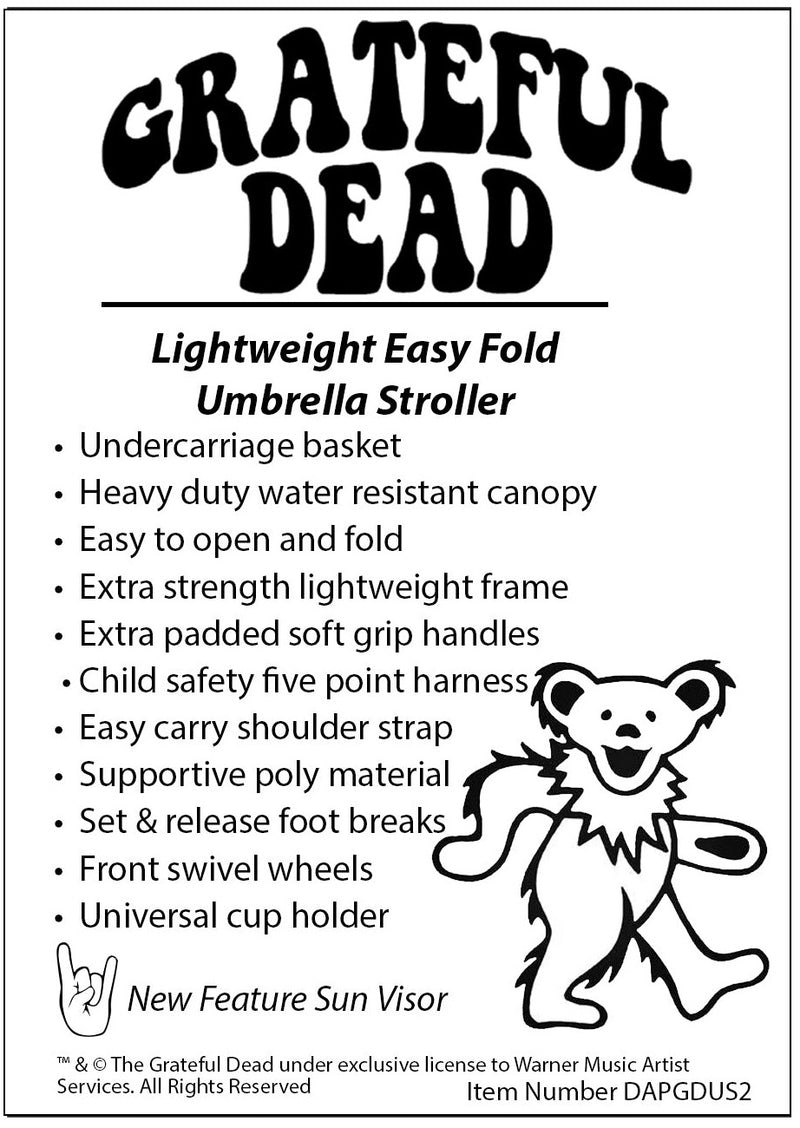 Grateful Dead Umbrella Stroller | Lightweight, Foldable & Compact