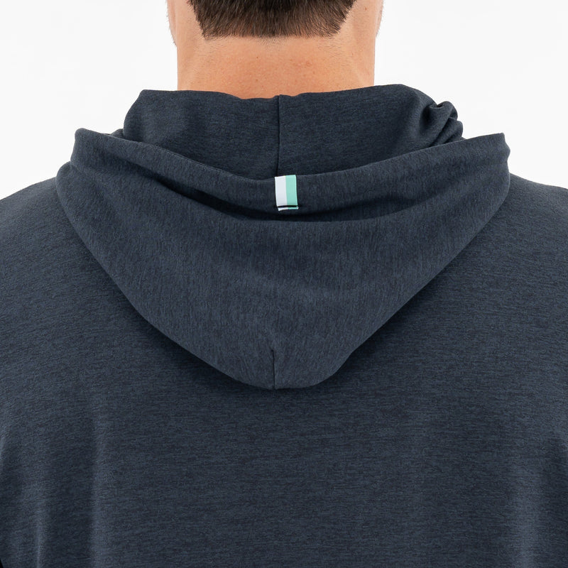 Hesi Performance Hoodie Heather Grey Black Athletic Pullover Training