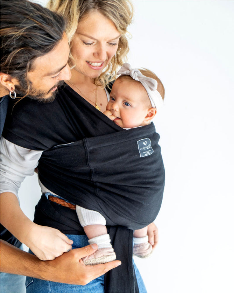Pocket Wrap Carrier Organic Black + Free Wooden Car Toy