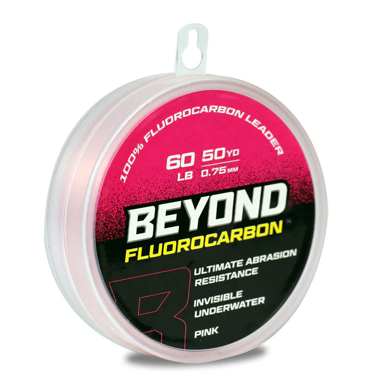 Beyond Fluorocarbon Leader Material 50YD – Pink or Clear