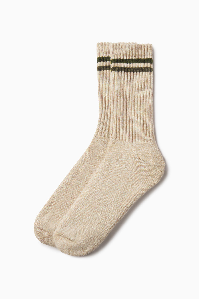 Hiker Stripe Sock Cushioned Outdoor Crew Socks Durable Comfort Fit