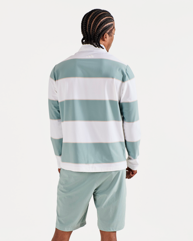Adidas Ultimate 365 Rugby Stripe Quarter Zip Performance Golf Top