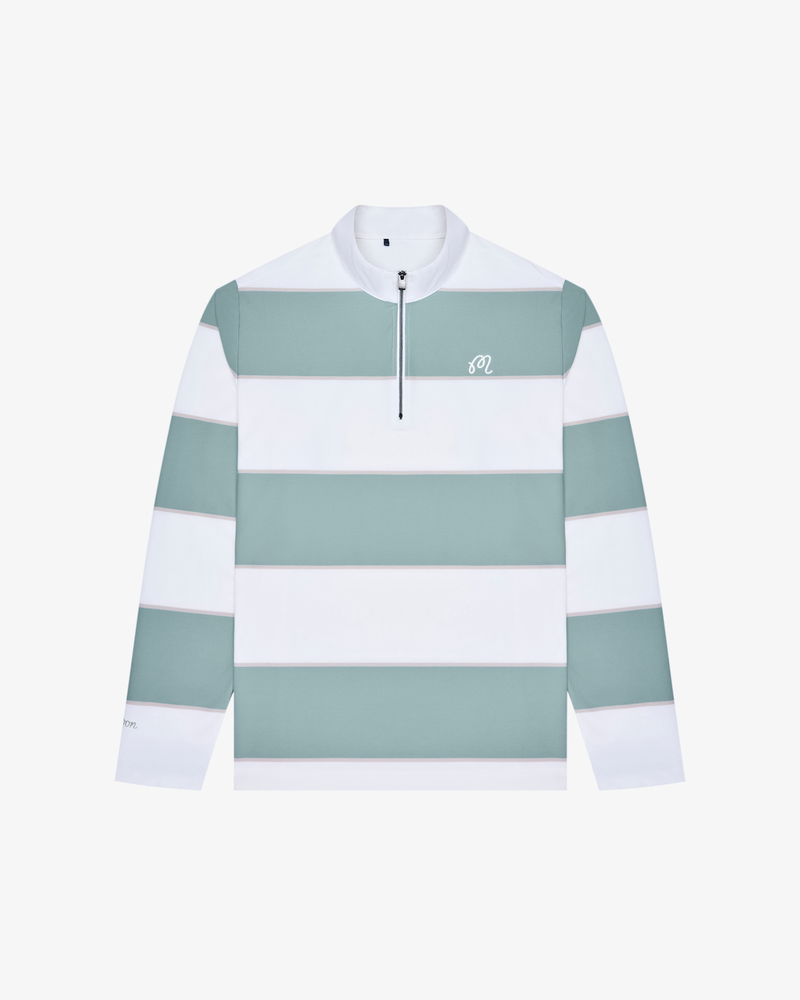 Adidas Ultimate 365 Rugby Stripe Quarter Zip Performance Golf Top