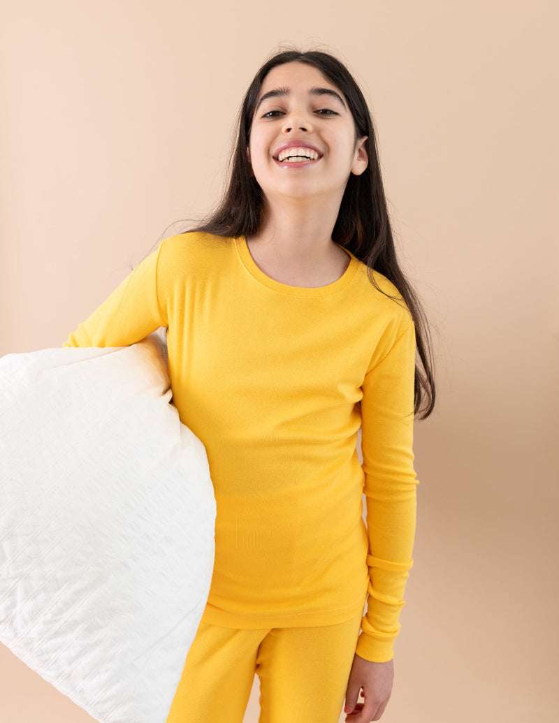 Solid Color Classic Cotton Pajamas – Soft Comfortable Sleepwear Set
