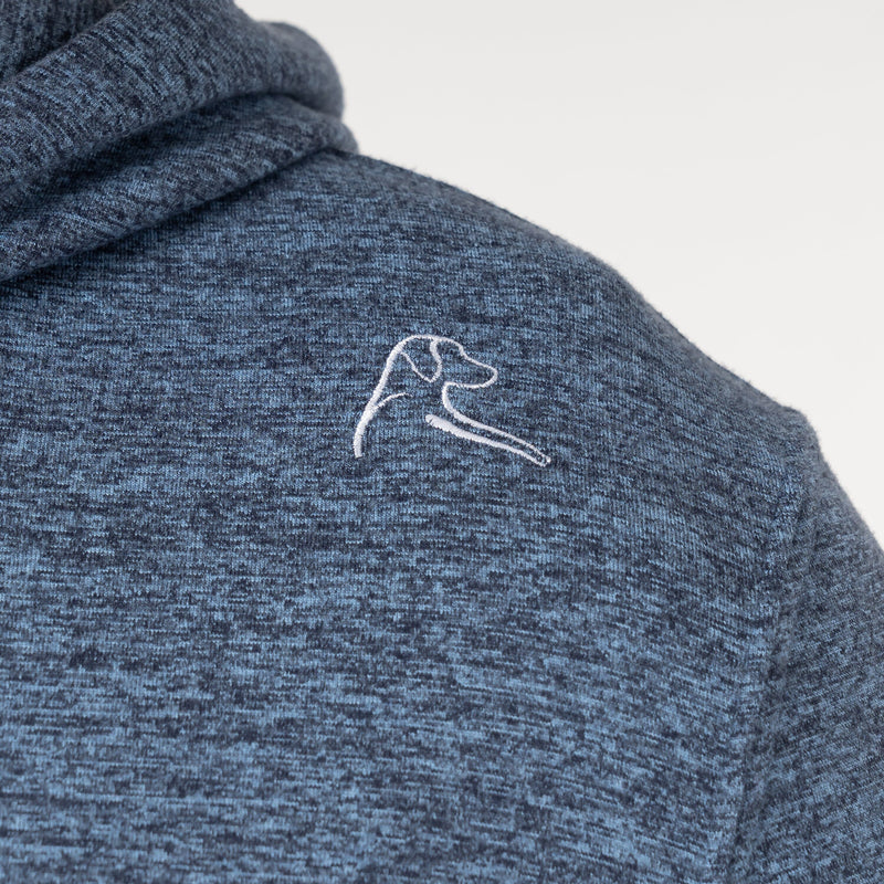 Hesi Performance Hoodie Heather Blue Navy Lightweight Athletic Fit