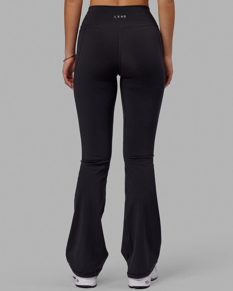 Fusion Ultra High Rise Flared Legging Pockets Black Stretch Activewear