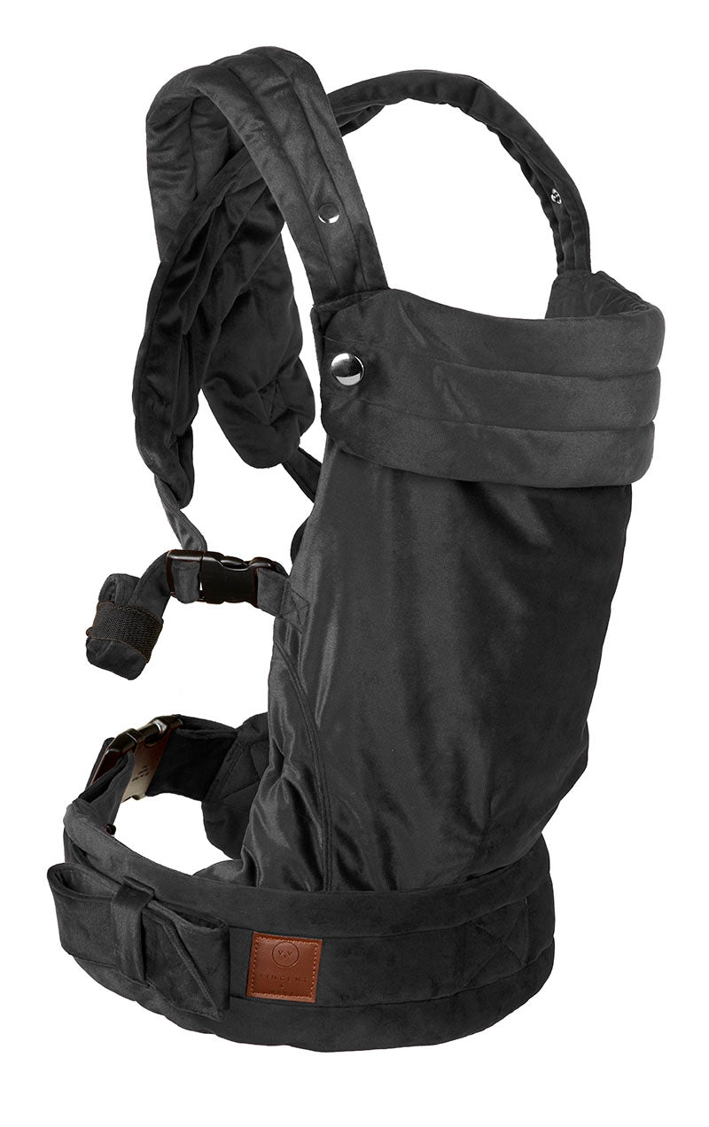 Black Velvet Baby Carrier – Soft Ergonomic Infant Sling Wrap