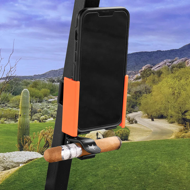 Phone Caddy + Cigar Holder – Golf Cart & Outdoor Convenience Mount
