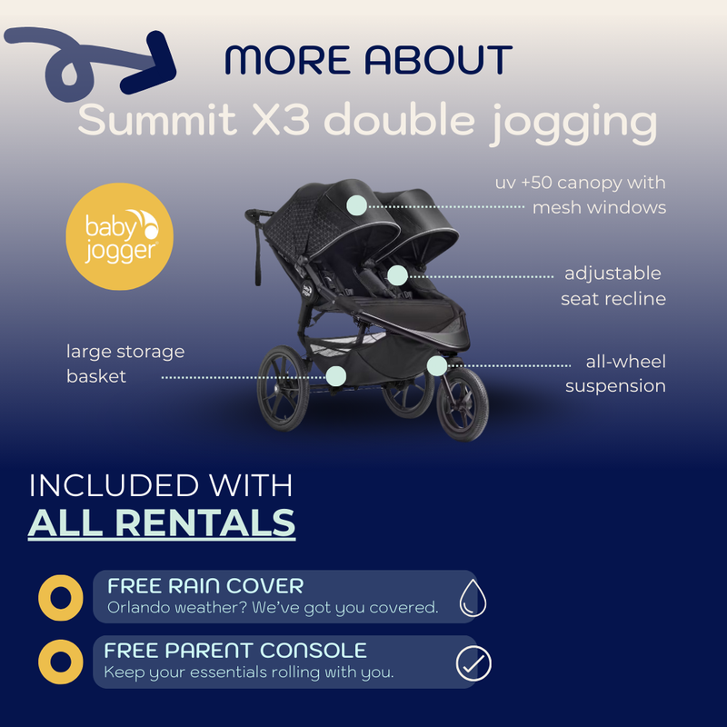 Baby Jogger Summit X3 Double – All-Terrain Jogging Stroller