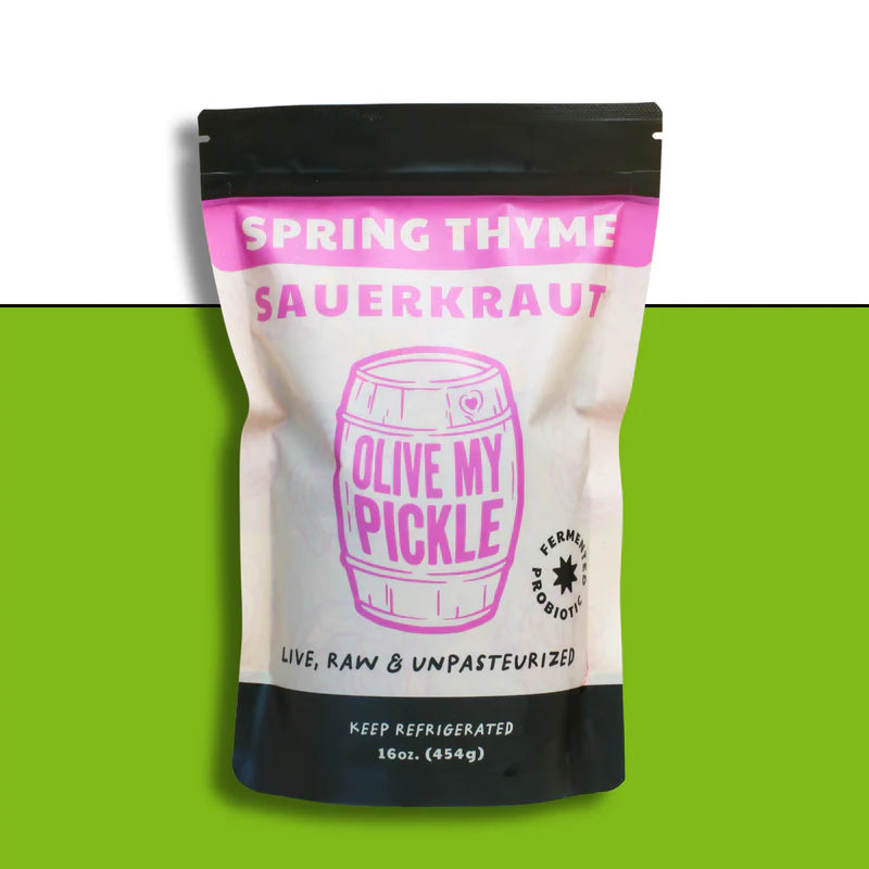 Spring Thyme Sauerkraut Fermented Cabbage with Herbs Tangy Gourmet Side