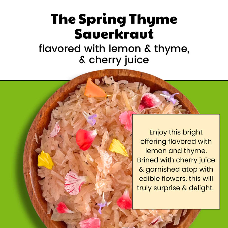 Spring Thyme Sauerkraut Fermented Cabbage with Herbs Tangy Gourmet Side