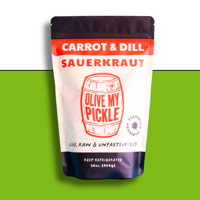 Carrot & Dill Fermented Sauerkraut Probiotic Tangy Gourmet Vegetable Blend