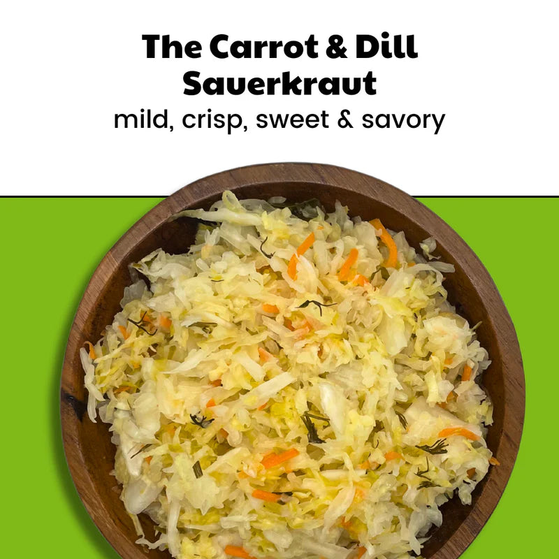 Carrot & Dill Fermented Sauerkraut Probiotic Tangy Gourmet Vegetable Blend