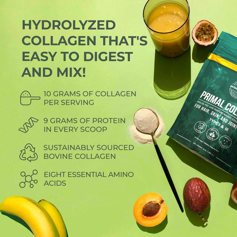 Primal Collagen Peptides Powder Daily Wellness Skin Hair Joint Support