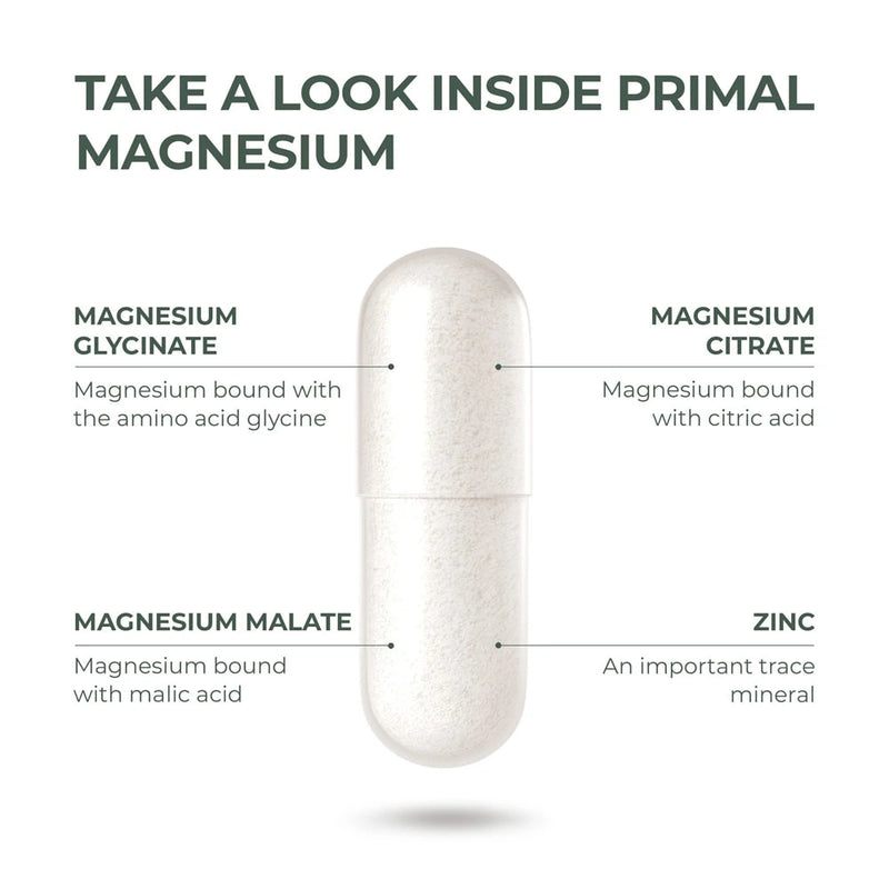 Primal Magnesium Supplement Relaxation Sleep Muscle Support Mineral