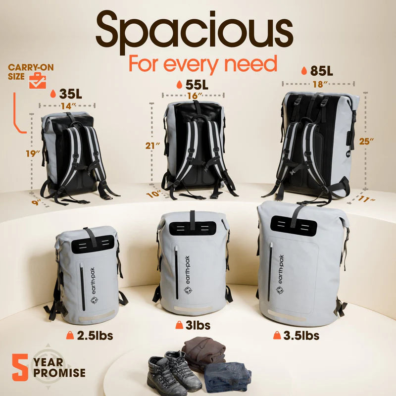 Summit Dry Bag Backpack 35L/55L/85L – Waterproof Outdoor Pack