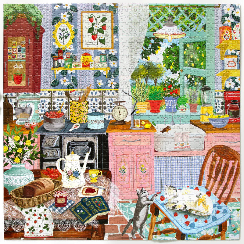 Strawberry Kitchen 1000 Piece Puzzle Colorful Jigsaw Puzzle for Adults