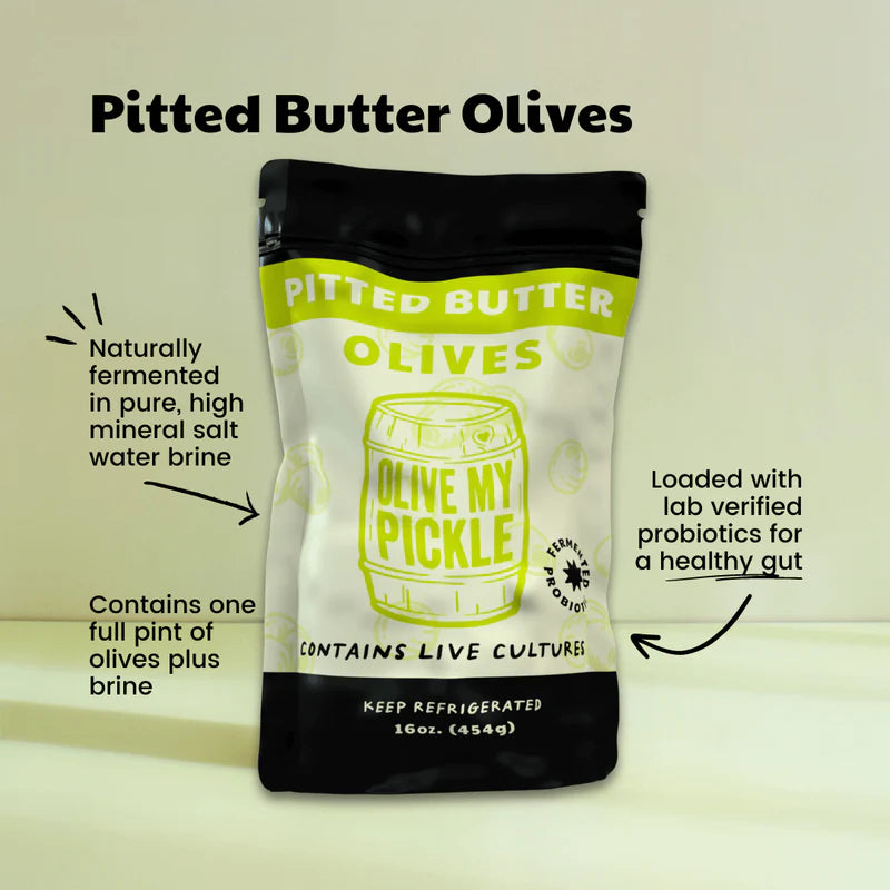 Pitted Castelvetrano Butter Olives Premium Mild Green Olives