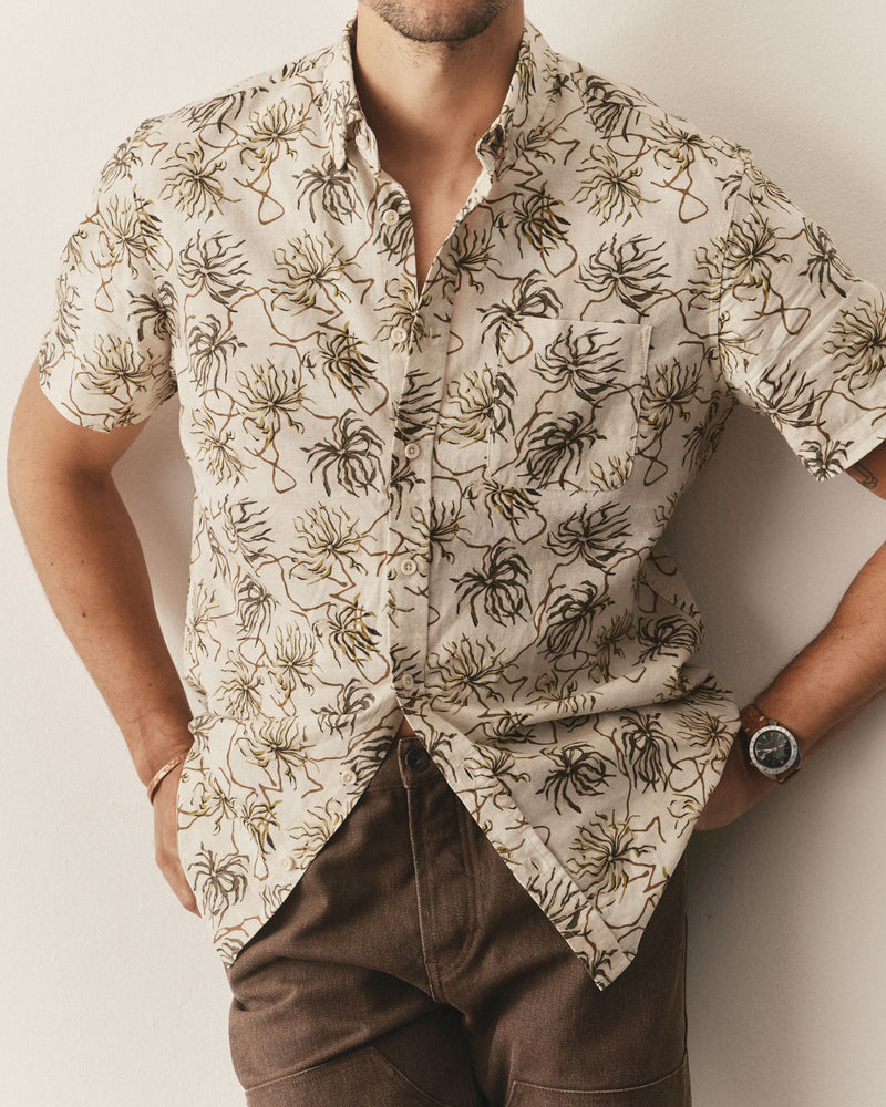 The Short Sleeve Jack in Dried Palms – Casual Button-Up Shirt