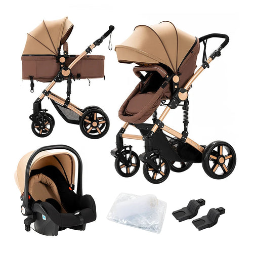 3-in-1 Newborn Baby Stroller | Lightweight Travel System with ISOFIX