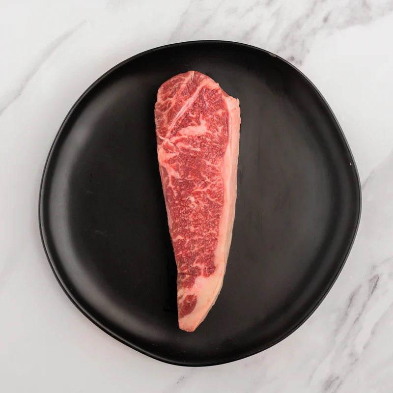 Wagyu New York Strip Steak Premium A5 Quality Rich Marbled Beef Cut