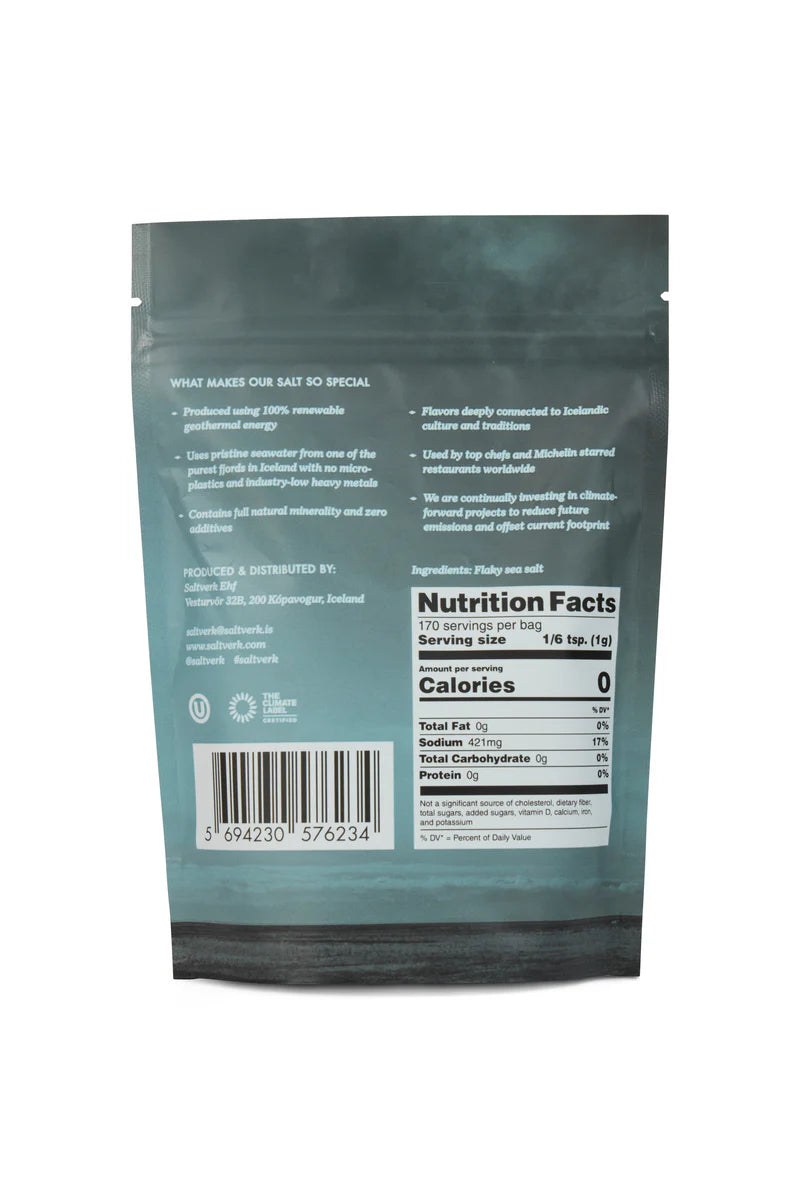 Flaky Sea Salt Pouch Premium Natural Finishing Salt for Cooking & Baking