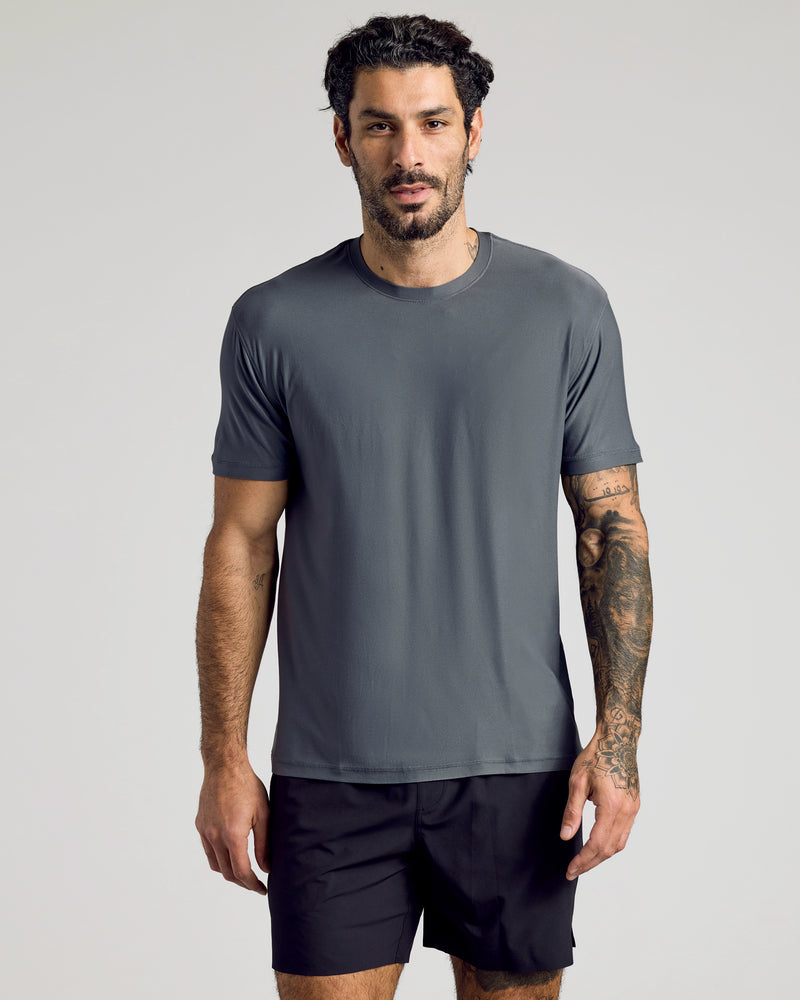 Carbon Active Crew Neck Tee – Lightweight Athletic Performance Shirt