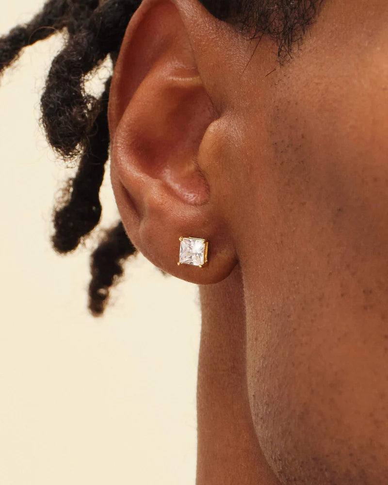 Square Stud Earrings Gold – Elegant Minimalist Everyday Jewelry