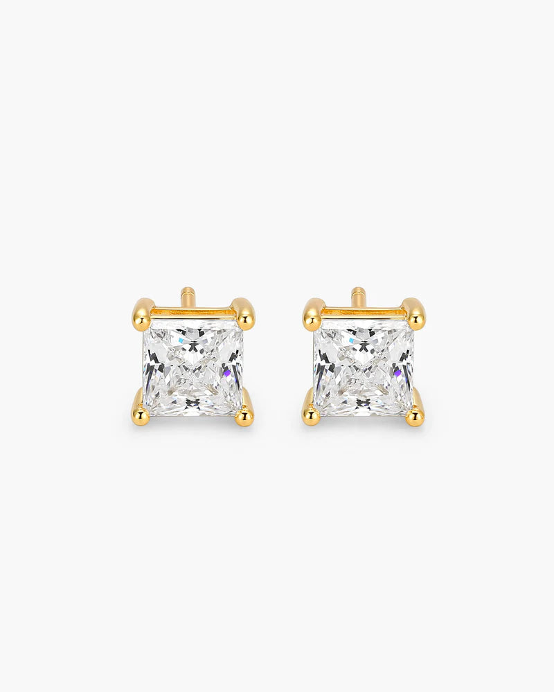 Square Stud Earrings Gold – Elegant Minimalist Everyday Jewelry