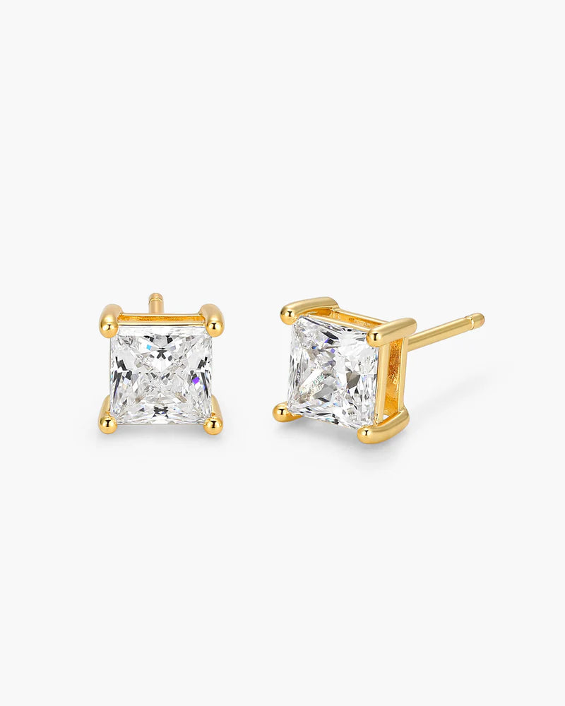 Square Stud Earrings Gold – Elegant Minimalist Everyday Jewelry