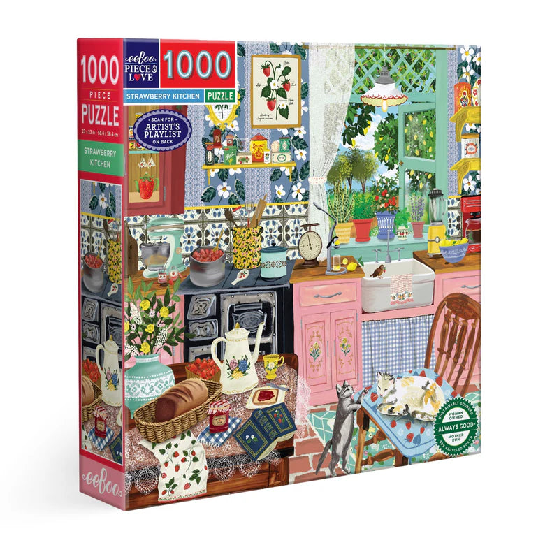 Strawberry Kitchen 1000 Piece Puzzle Colorful Jigsaw Puzzle for Adults