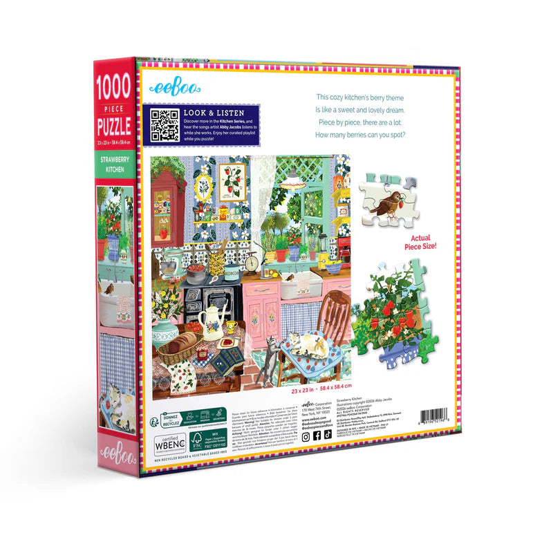 Strawberry Kitchen 1000 Piece Puzzle Colorful Jigsaw Puzzle for Adults