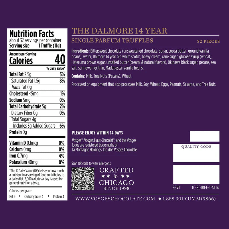 Dalmore 14 Year Inspired Chocolate Truffles Premium Gourmet Gift Box