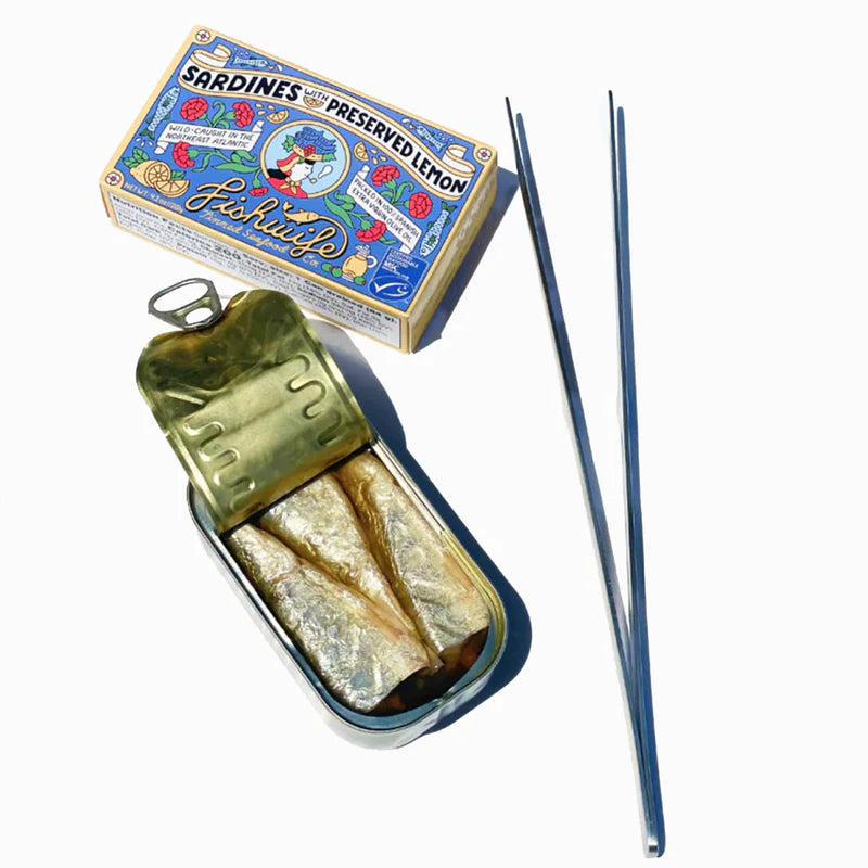 Tinned Fish Tongs Stainless Steel Serving Tongs for Canned Seafood