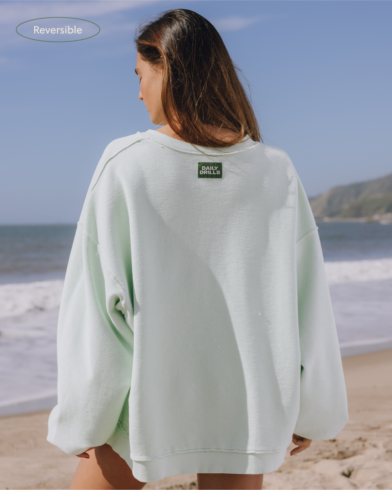 Unisex Oversized Crew Surf Relaxed Fit Casual Sweatshirt