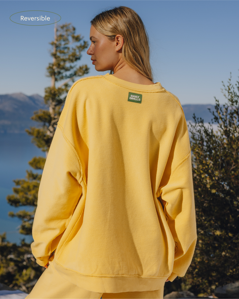 Unisex Oversized Crew Sunny Relaxed Fit Soft Sweatshirt Casual