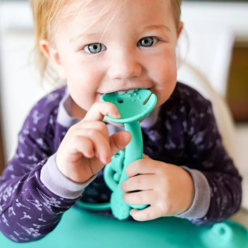 2-in-1 Teether & Training Spoon Baby Self-Feeding Silicone Learning Tool