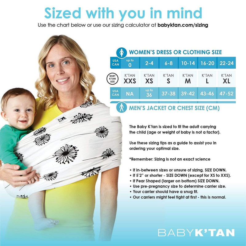 Baby K’tan Print Baby Carrier Dandelion – Soft Wrap Carrier