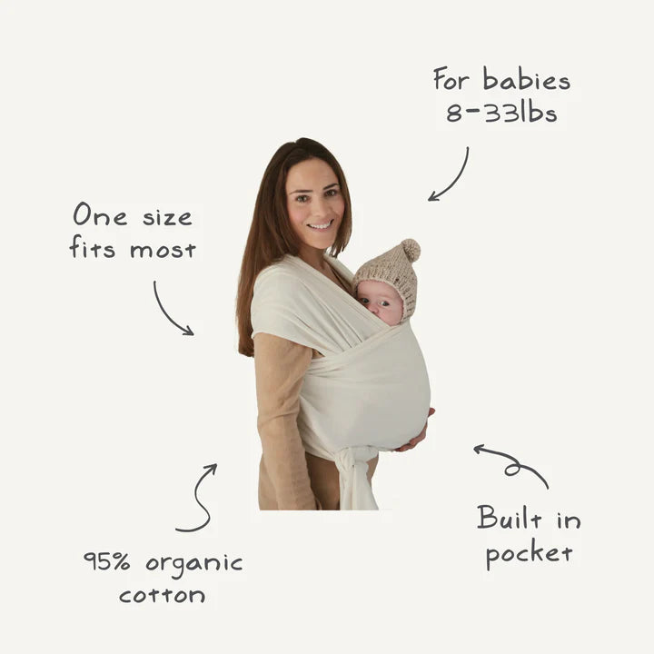Organic Baby Wrap – Ivory Soft Breathable Infant Carrier