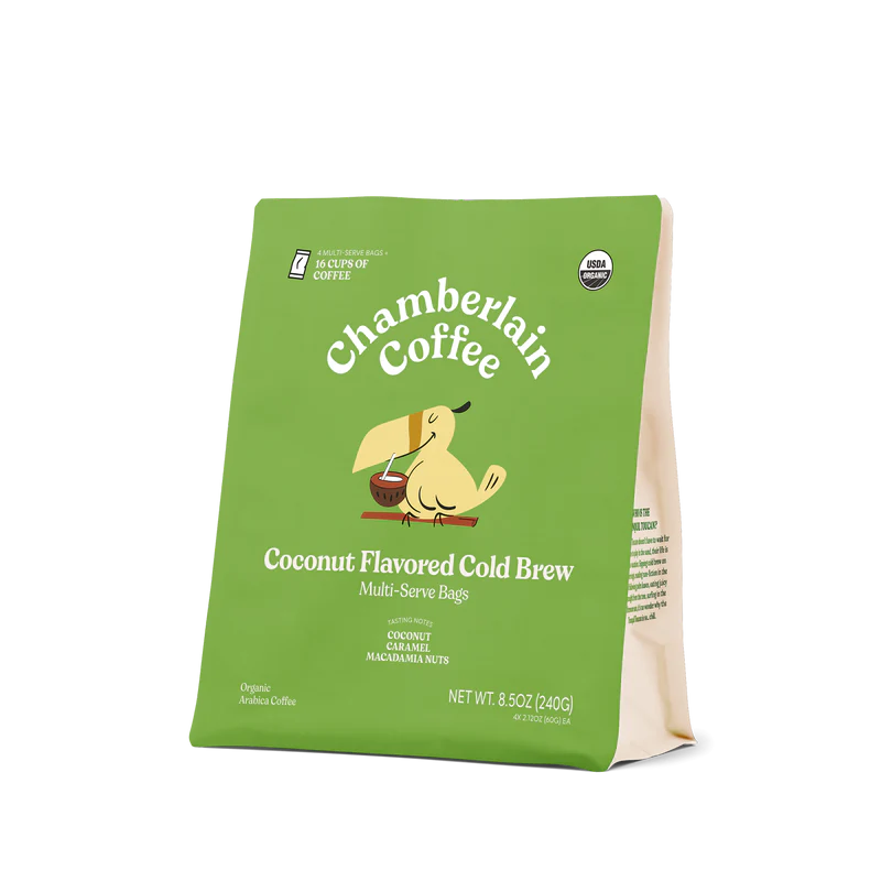 Coconut XL Cold Brew Coffee Bags Smooth Tropical Flavor Easy Brew Pack
