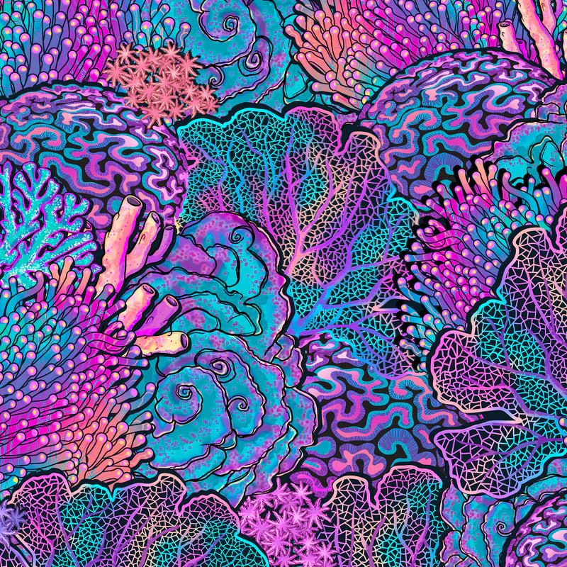 Eco-Friendly Coral Kaleidoscope Contour Rash Guard – Swim Top